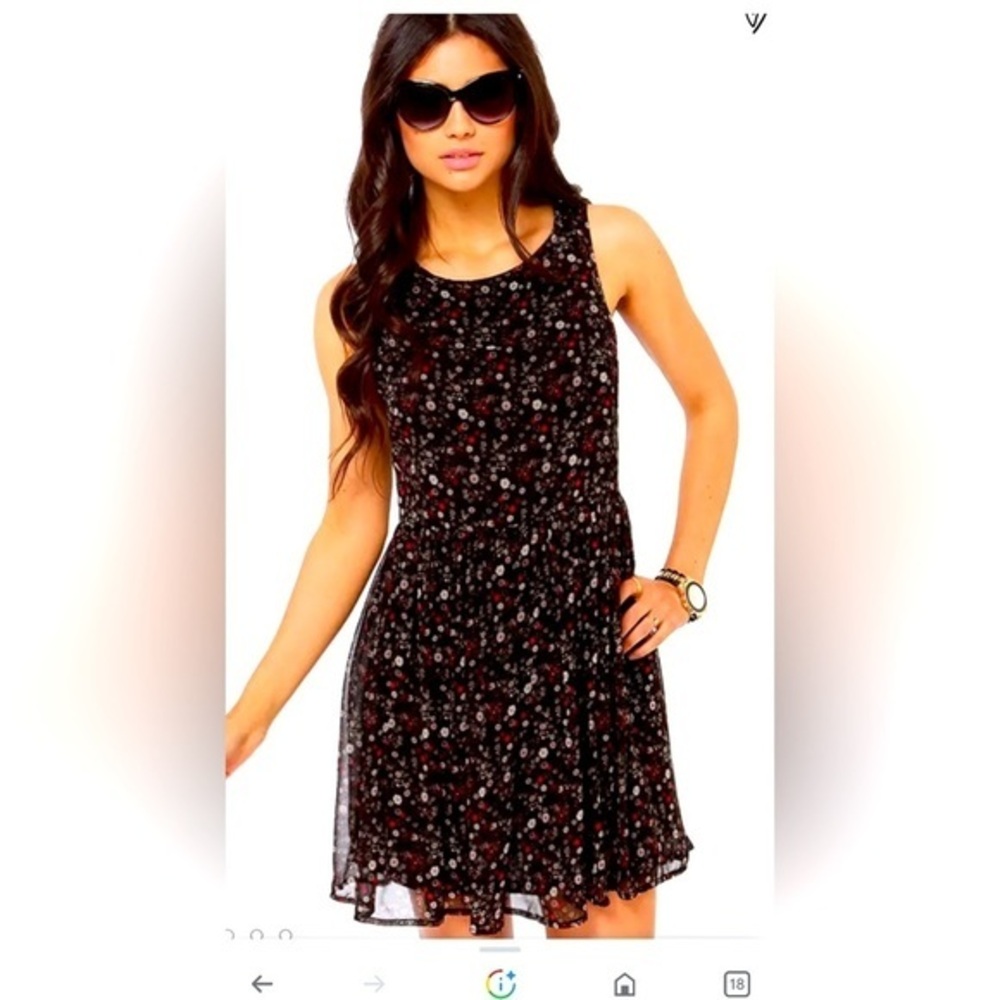 Others follow black floral print dress